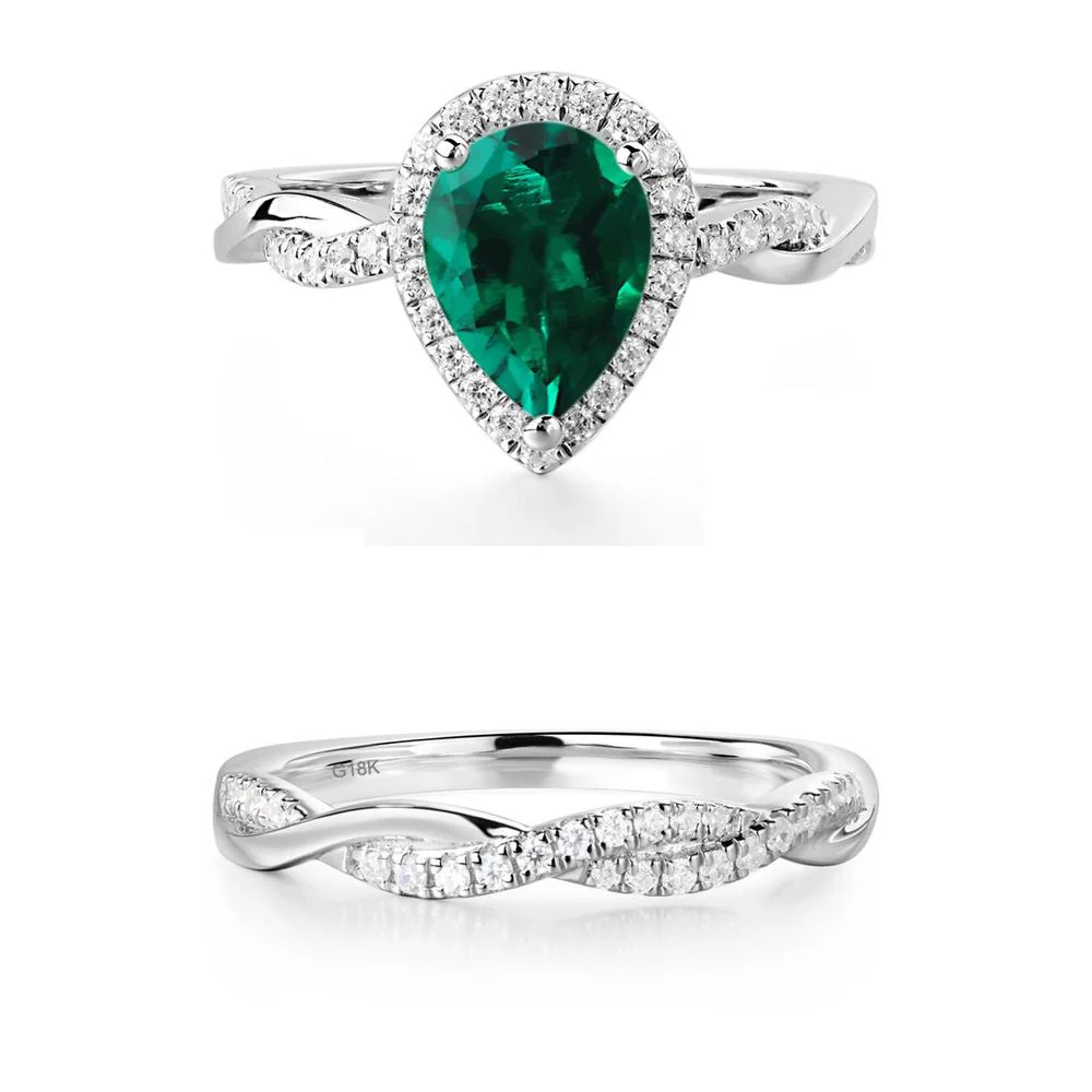 Emerald Twisted Band Engagement Ring - Image 15