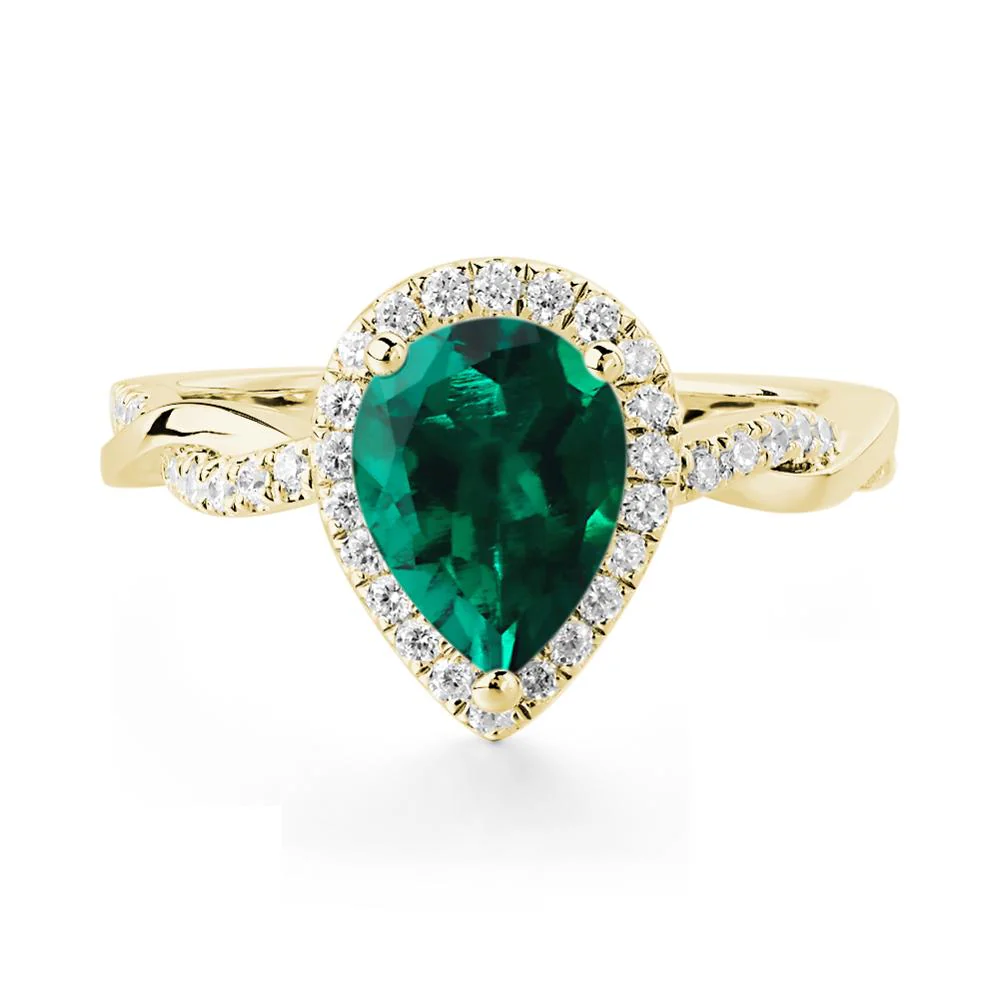 Emerald Twisted Band Engagement Ring - Image 7