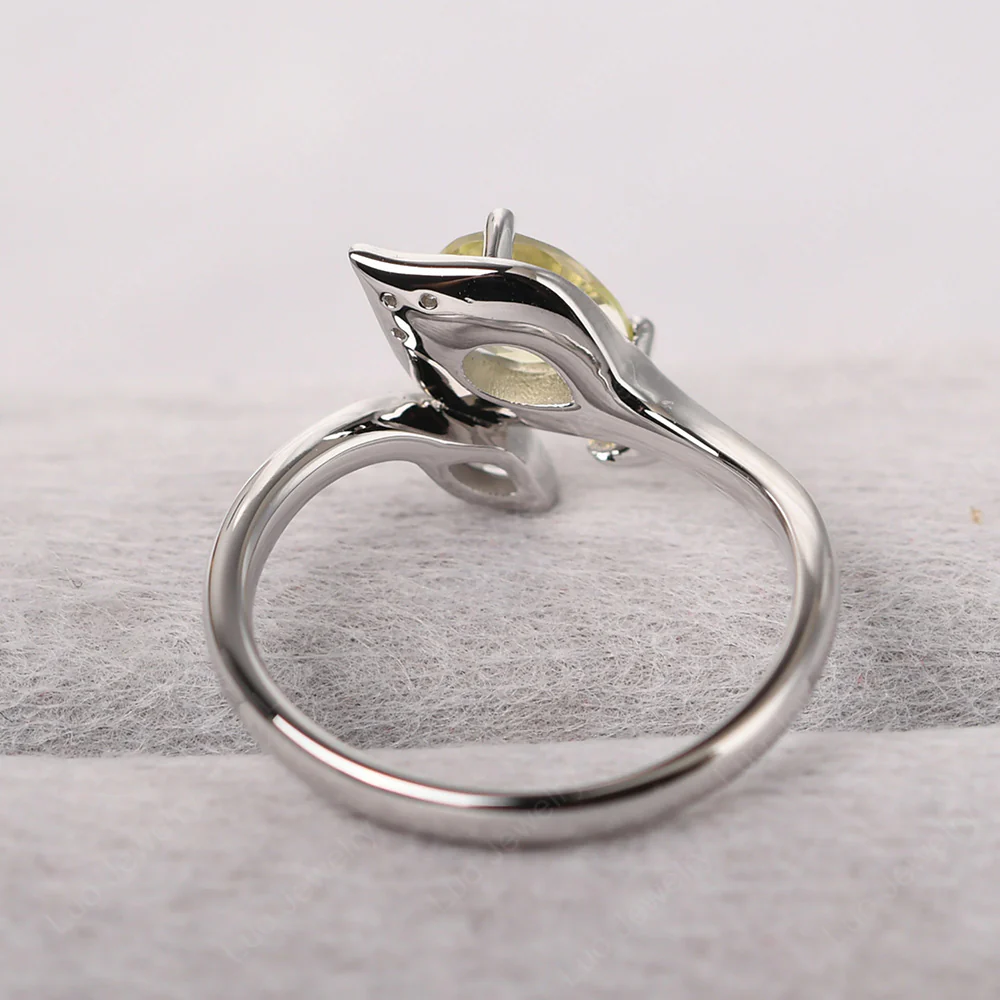 Nature Inspired Lemon Quartz Leaf Ring - Image 4