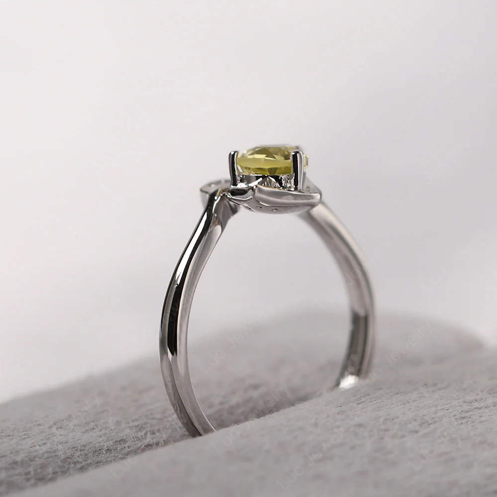 Nature Inspired Lemon Quartz Leaf Ring - Image 5
