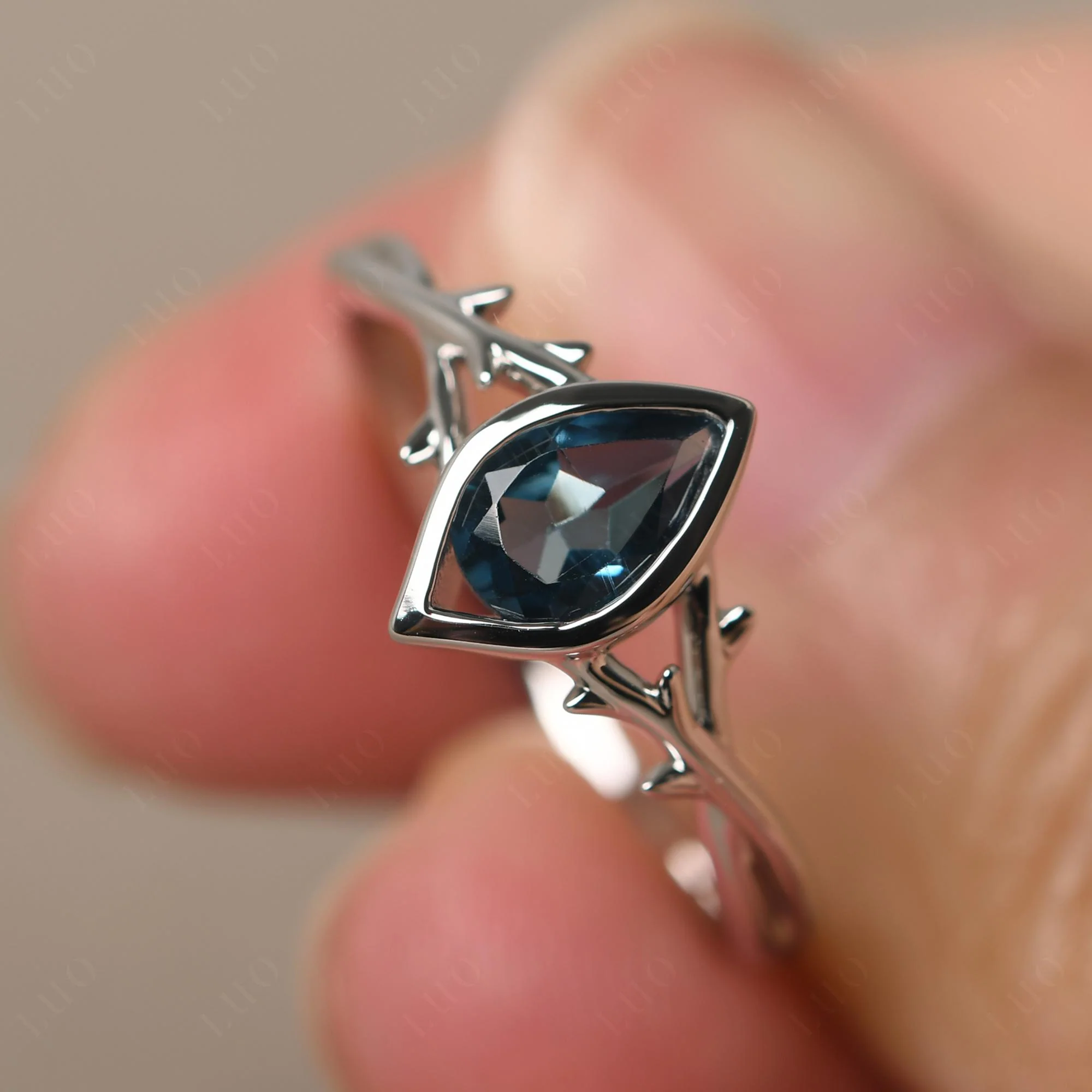 London Blue Topaz Twig Ring - Image 29