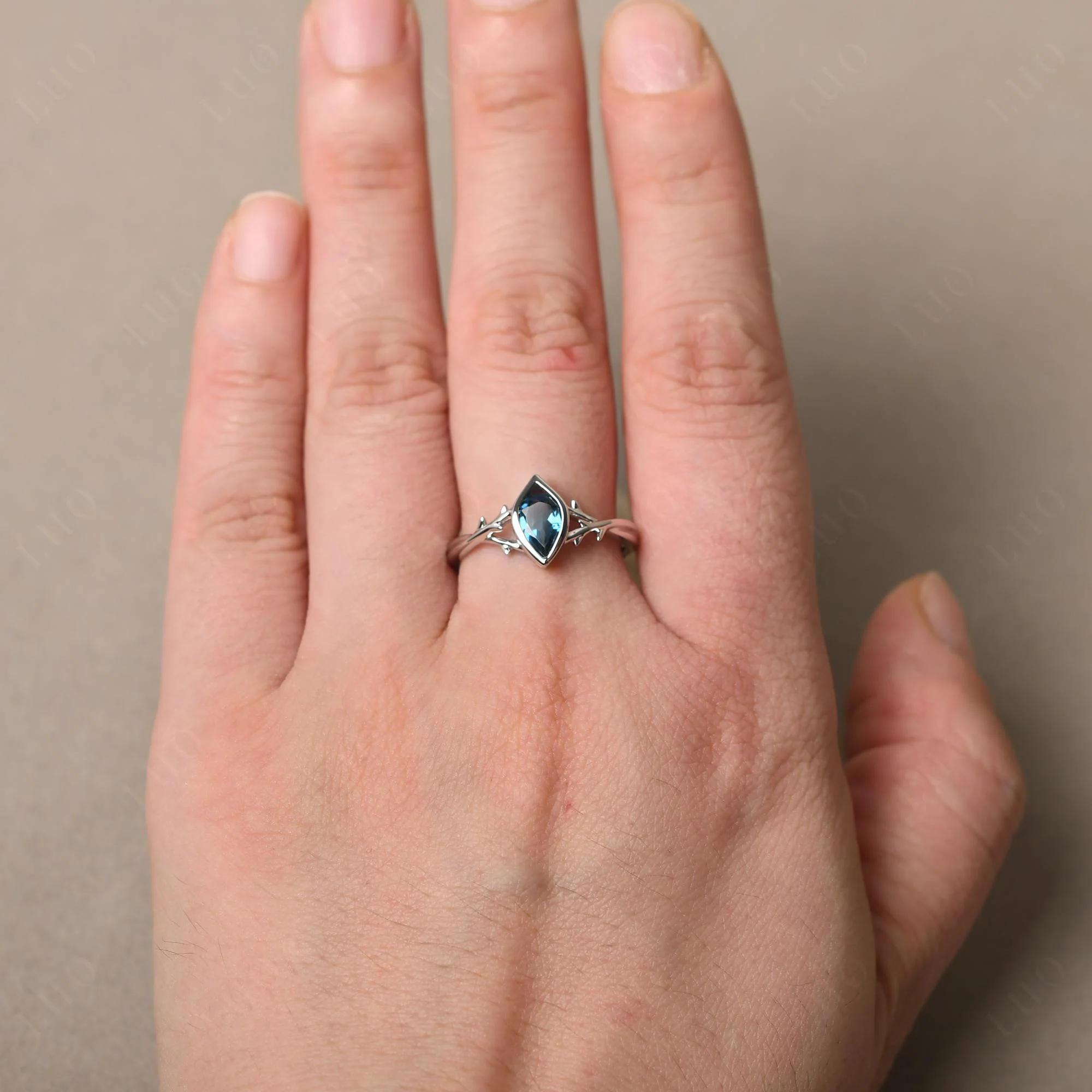 London Blue Topaz Twig Ring - Image 33