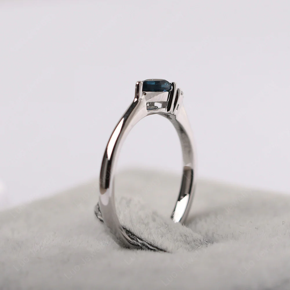 Petite Pear Shaped London Blue Topaz Ring - Image 4