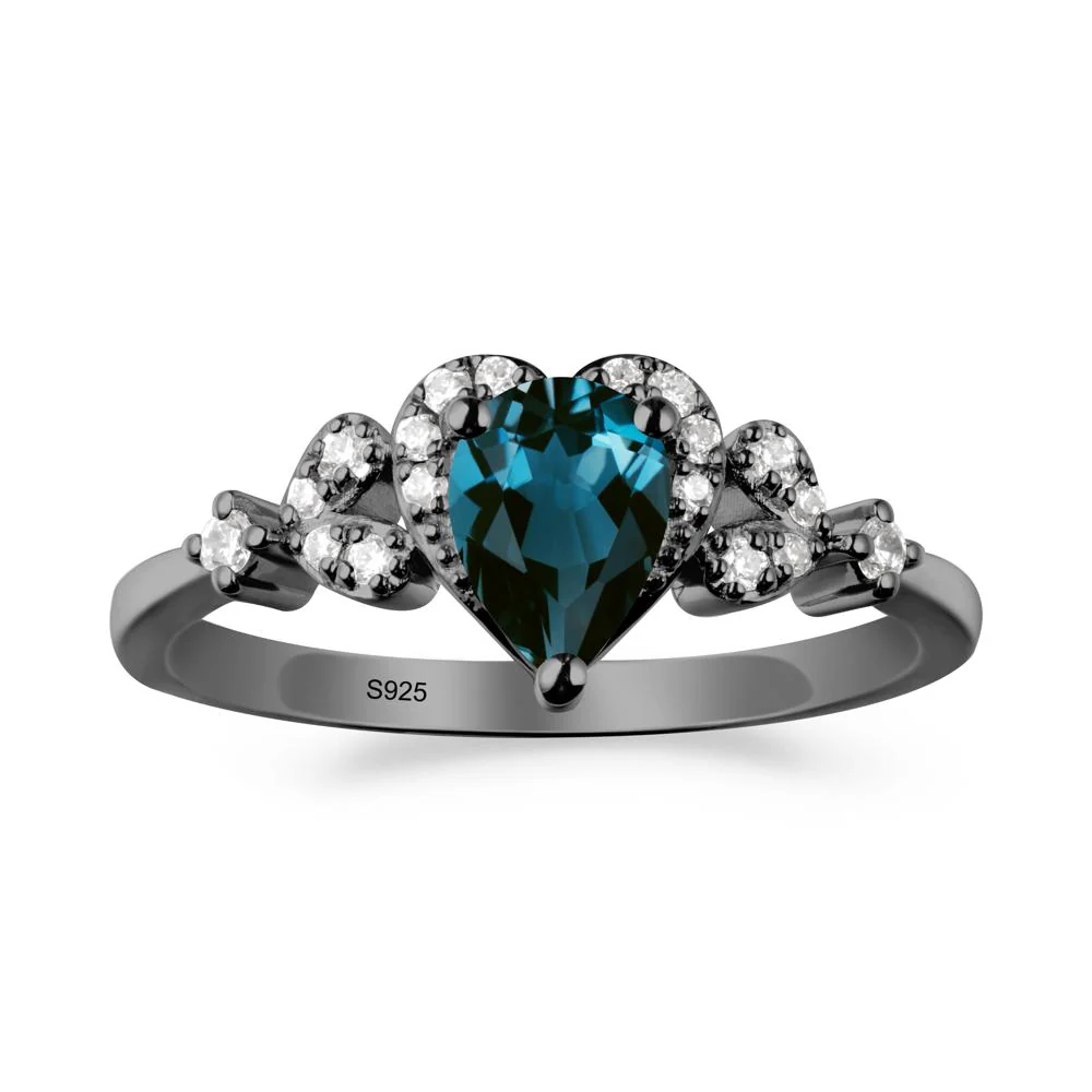 Pear Shaped London Blue Topaz Statement Ring