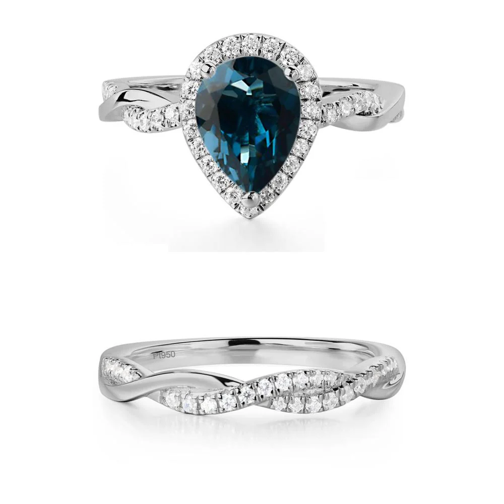 London Blue Topaz Twisted Band Engagement Ring - Image 11