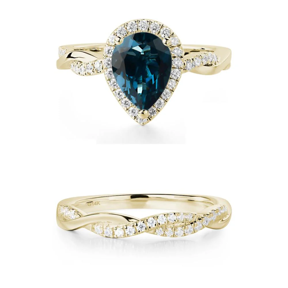 London Blue Topaz Twisted Band Engagement Ring - Image 13