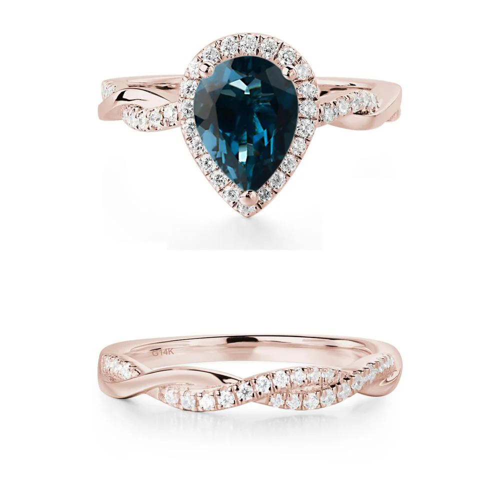 London Blue Topaz Twisted Band Engagement Ring - Image 25