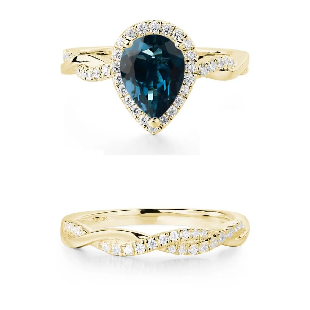 London Blue Topaz Twisted Band Engagement Ring - Image 27