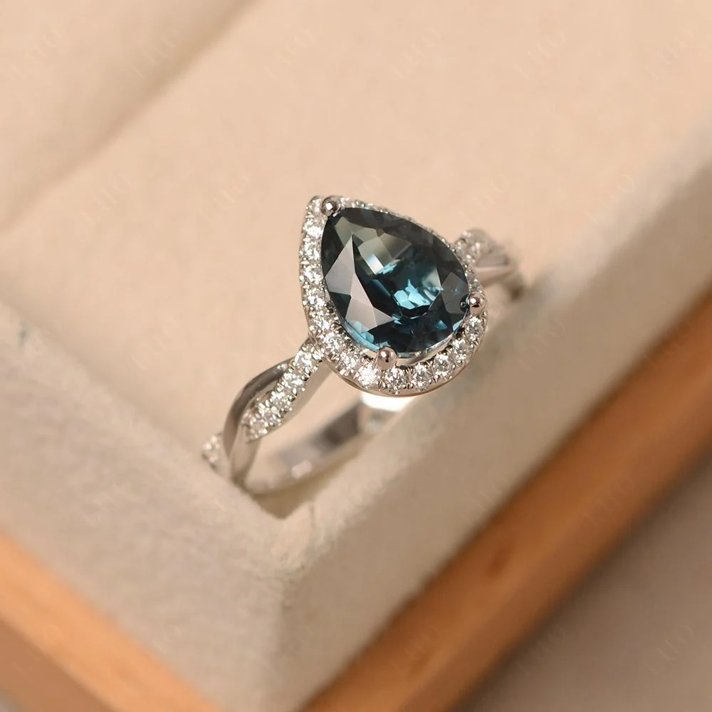 London Blue Topaz Twisted Band Engagement Ring - Image 30