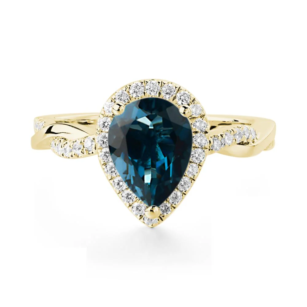London Blue Topaz Twisted Band Engagement Ring - Image 9