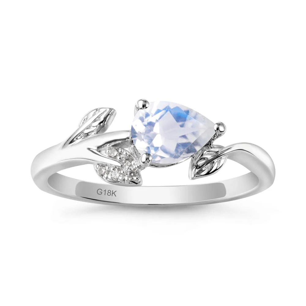 Pear Shaped Moonstone Leaf Ring - Image 6