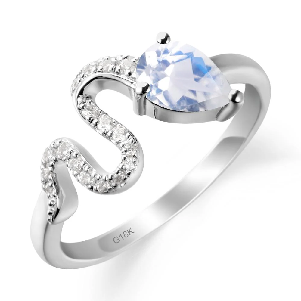 Pear Shaped Moonstone Snake Ring - Image 6