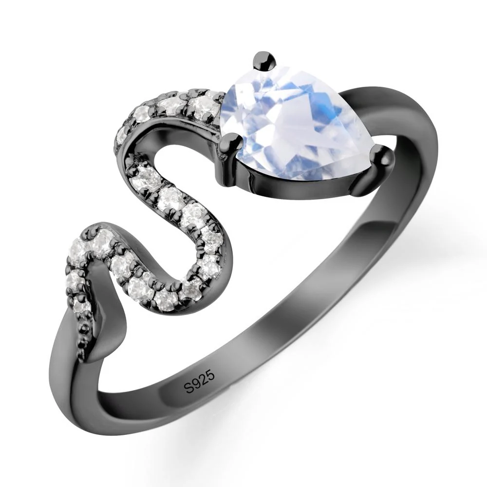 Pear Shaped Moonstone Snake Ring - Image 8
