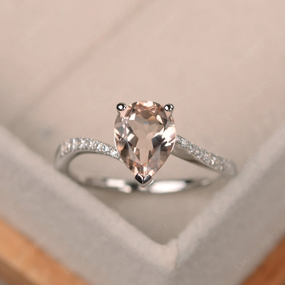 Pear Shaped Morganite Bypass Ring
