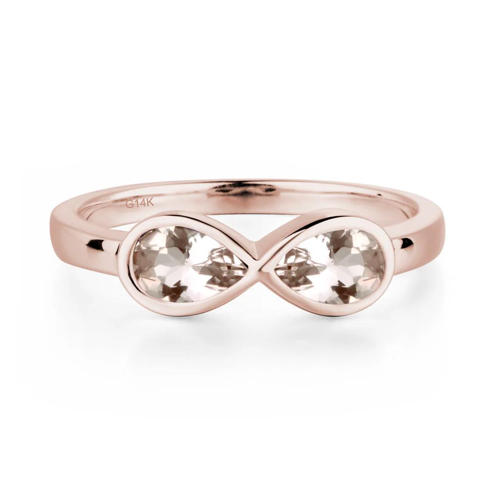 Pear Shaped 2 Stone Morganite Ring - Image 5