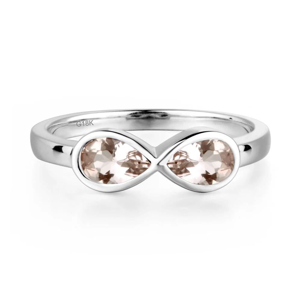 Pear Shaped 2 Stone Morganite Ring - Image 7