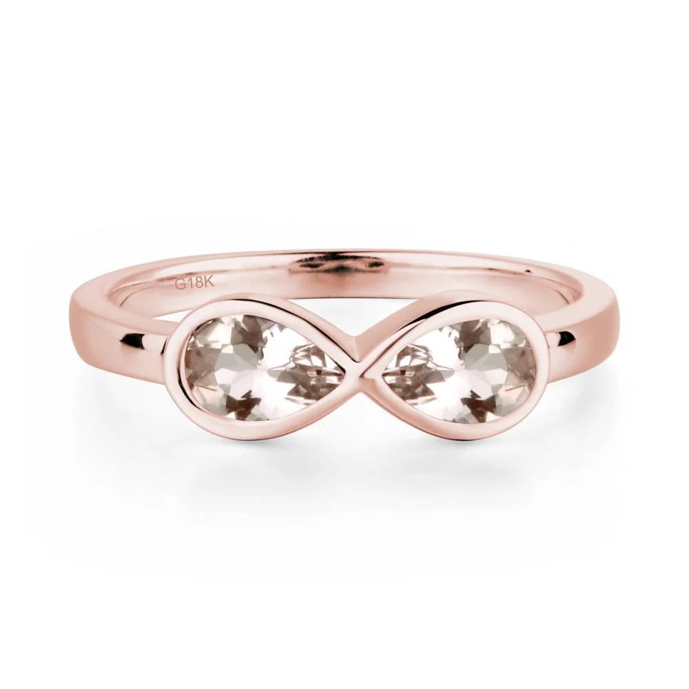 Pear Shaped 2 Stone Morganite Ring - Image 9