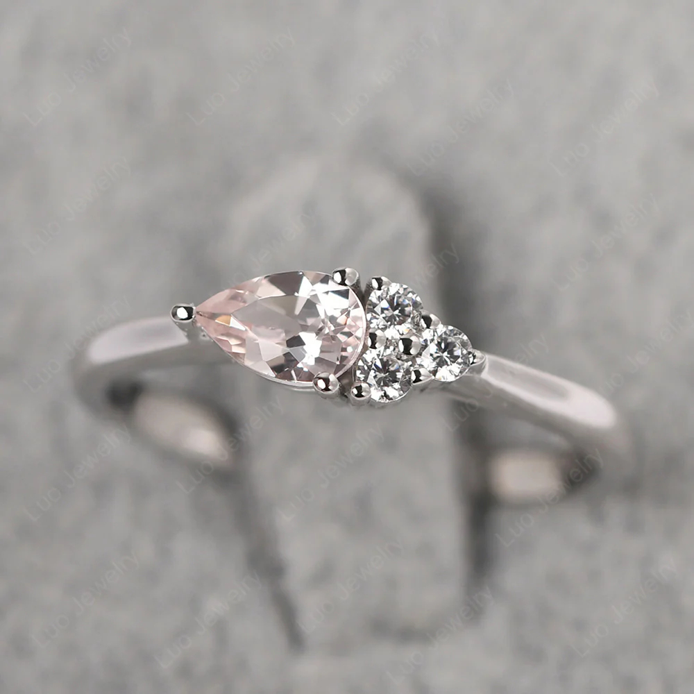 Petite Pear Shaped Morganite Ring