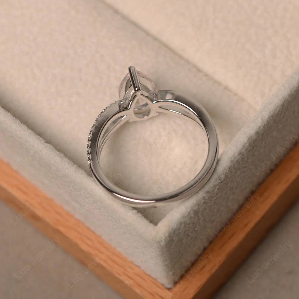 Pear Shaped Morganite Ring Split Shank - Image 3