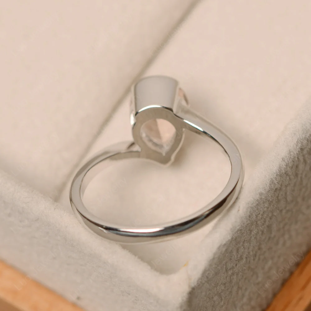 Morganite Pear Solitaire Engagement Ring - Image 3