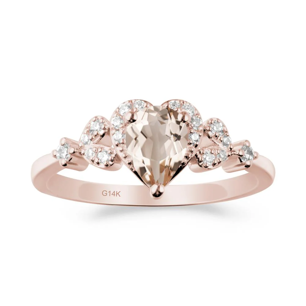 Pear Shaped Morganite Statement Ring - Image 2