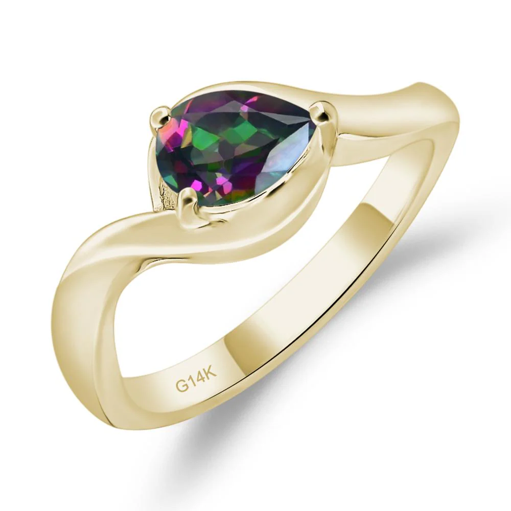 Mystic Topaz Pear Solitaire Ring - Image 5