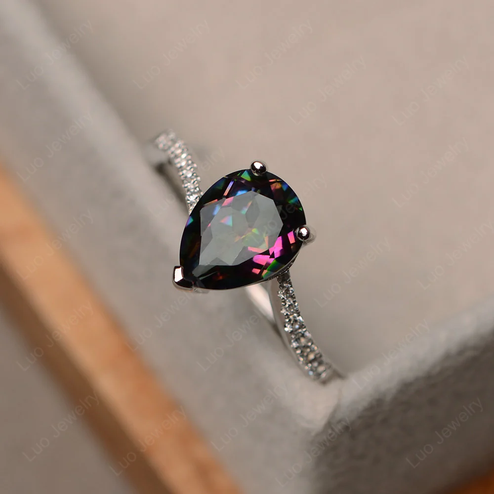 Pear Shaped Mystic Topaz Bypass Ring - Image 2