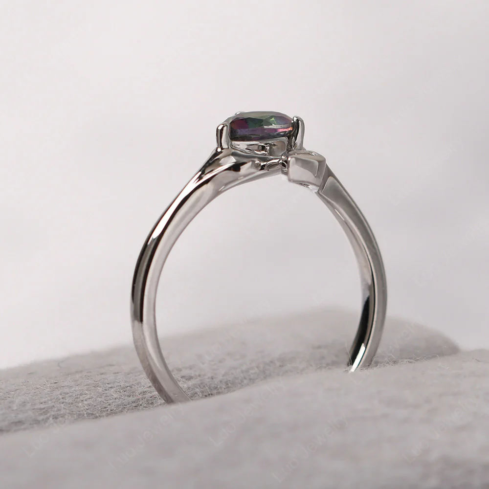 Mystic Topaz Leaf Design Ring - Image 5
