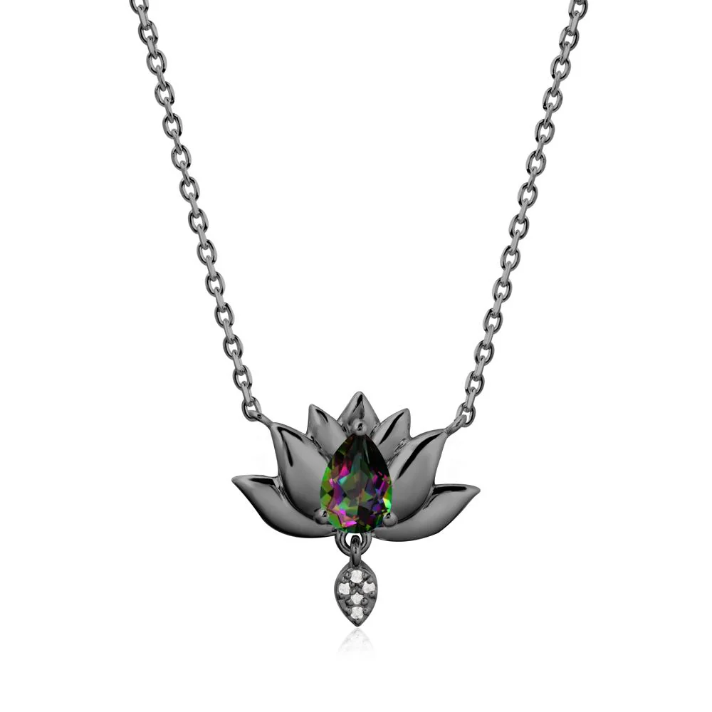 Pear Shaped Mystic Topaz Lotus Flower Pendant - Image 7
