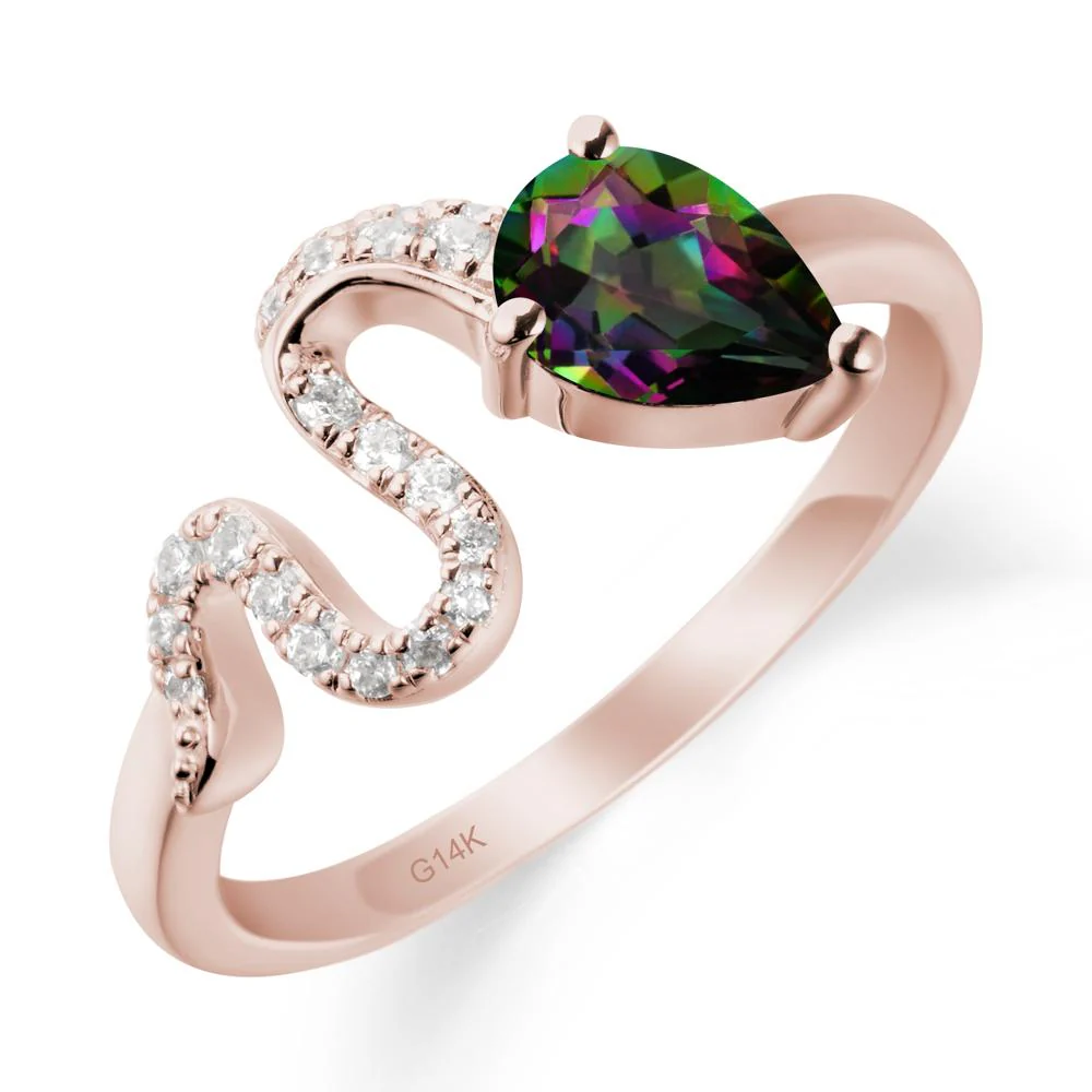 Pear Shaped Mystic Topaz Serpent Ring - Image 2