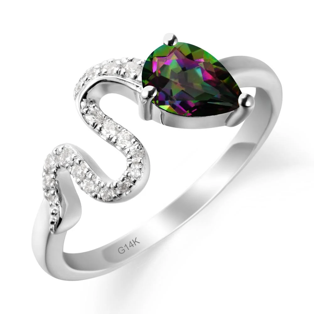 Pear Shaped Mystic Topaz Serpent Ring - Image 3