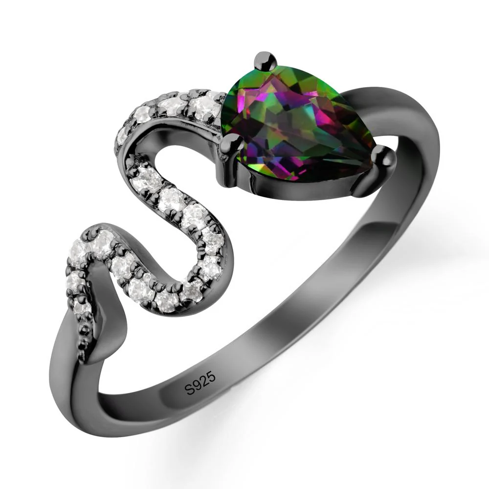 Pear Shaped Mystic Topaz Serpent Ring - Image 7