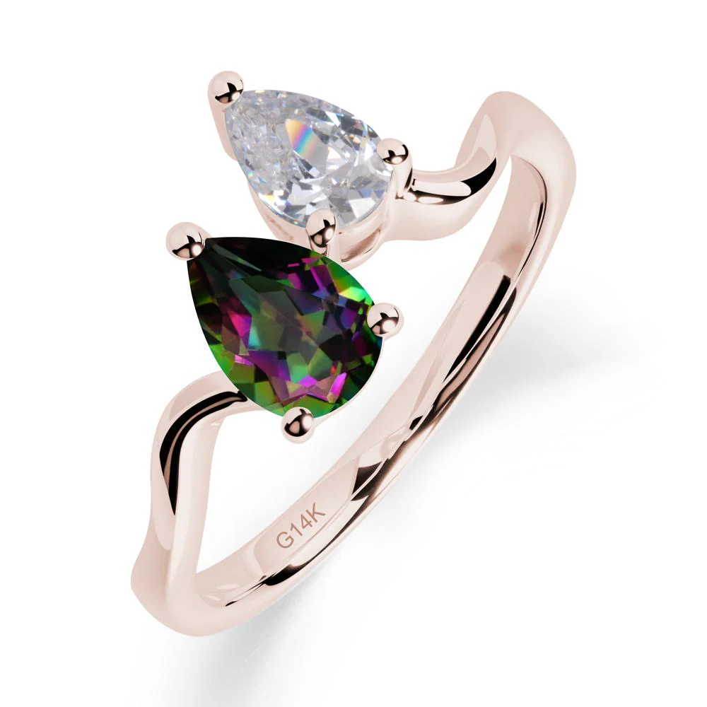 Pear Shaped Mystic Topaz Toi Et Moi Ring - Image 4