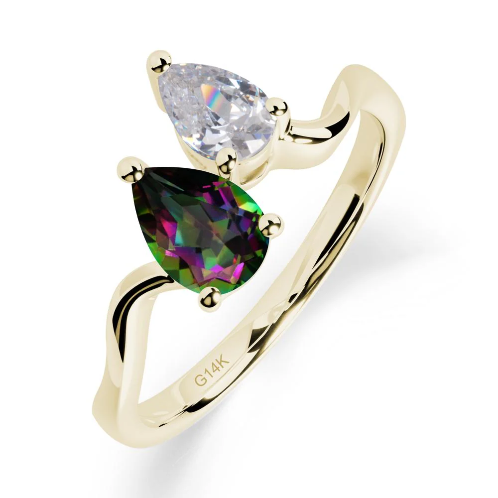 Pear Shaped Mystic Topaz Toi Et Moi Ring - Image 5