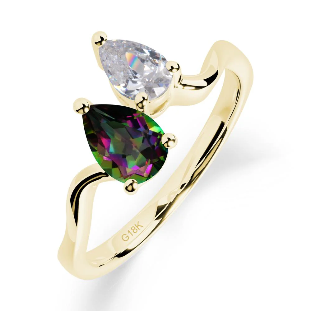 Pear Shaped Mystic Topaz Toi Et Moi Ring - Image 9