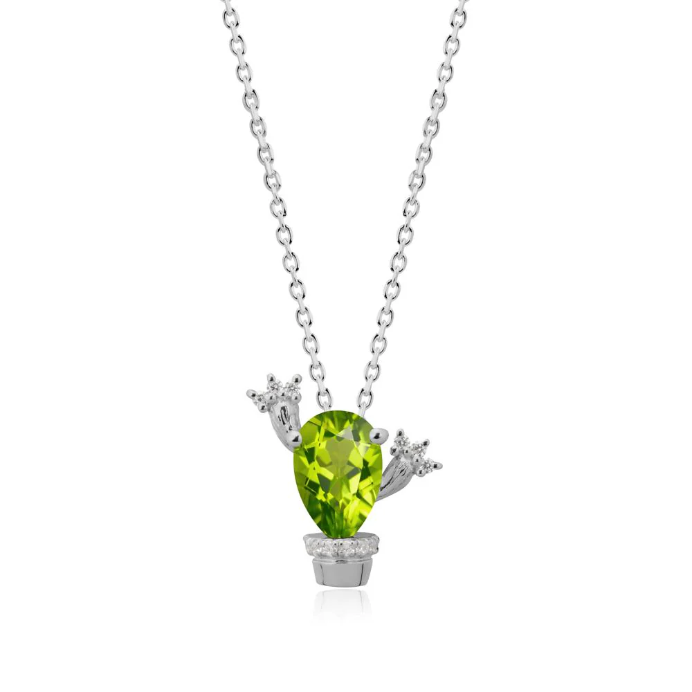 Pear Shaped Peridot Cactus Pendant - Image 9