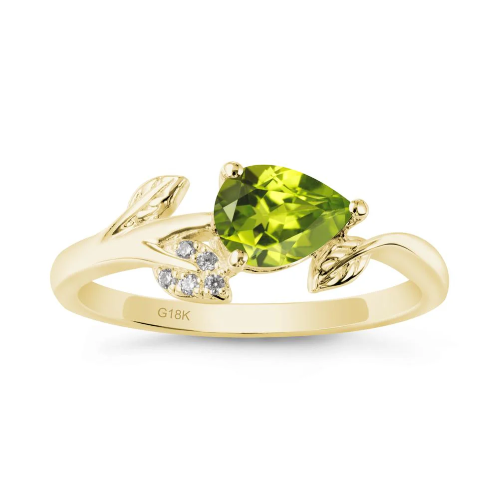Pear Shaped Peridot Leaf Ring - Image 6