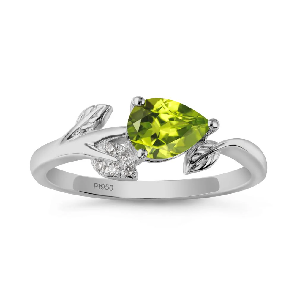 Pear Shaped Peridot Leaf Ring - Image 8