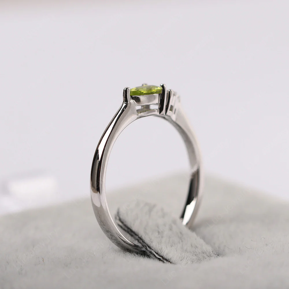 Petite Pear Shaped Peridot Ring - Image 4