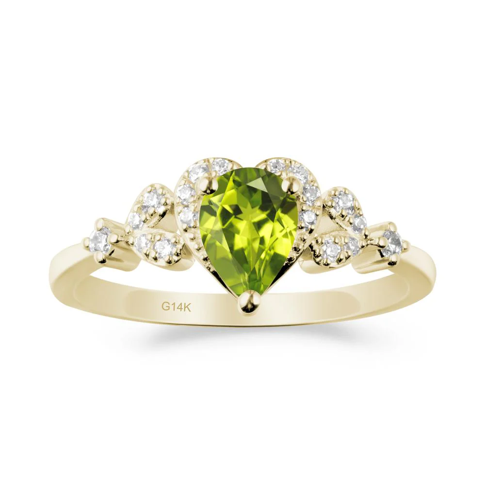 Pear Shaped Peridot Statement Ring
