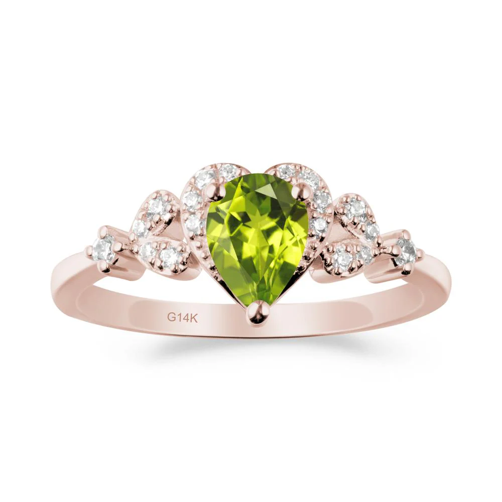 Pear Shaped Peridot Statement Ring - Image 7