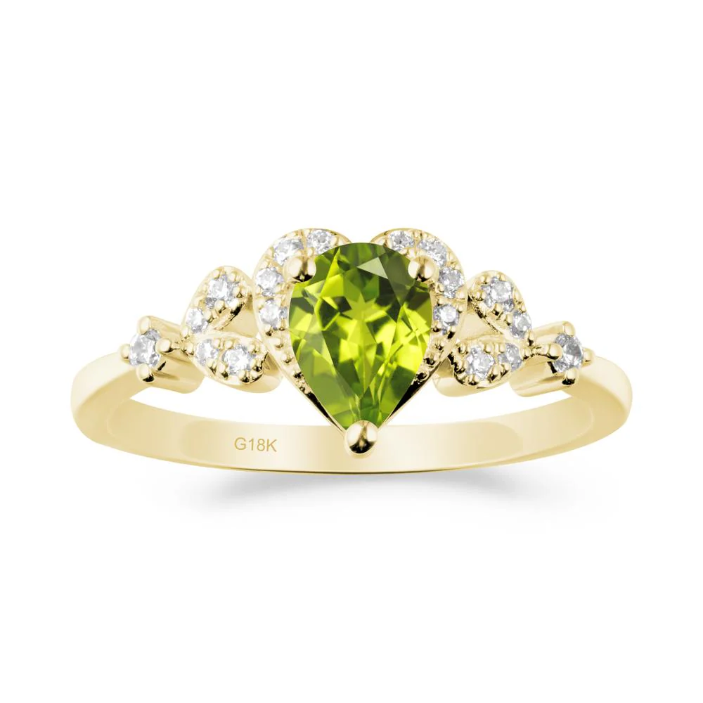 Pear Shaped Peridot Statement Ring - Image 8
