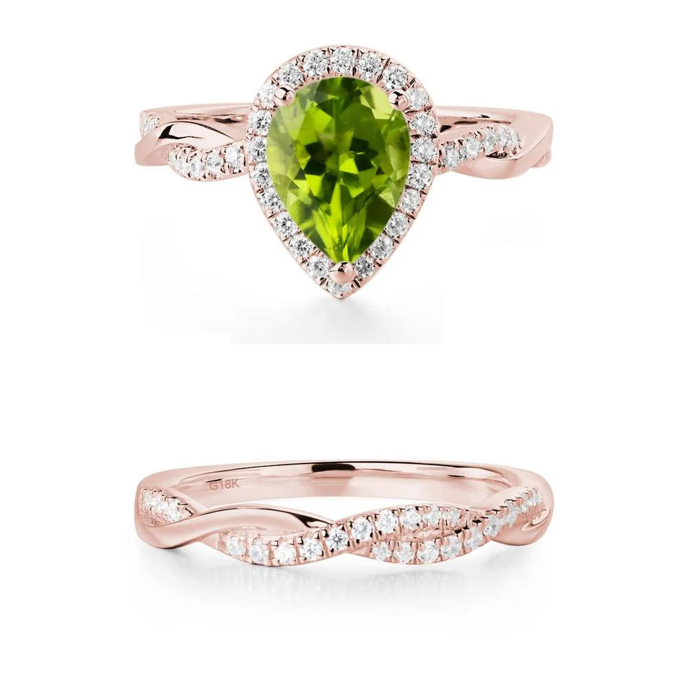 Peridot Twisted Band Engagement Ring - Image 13