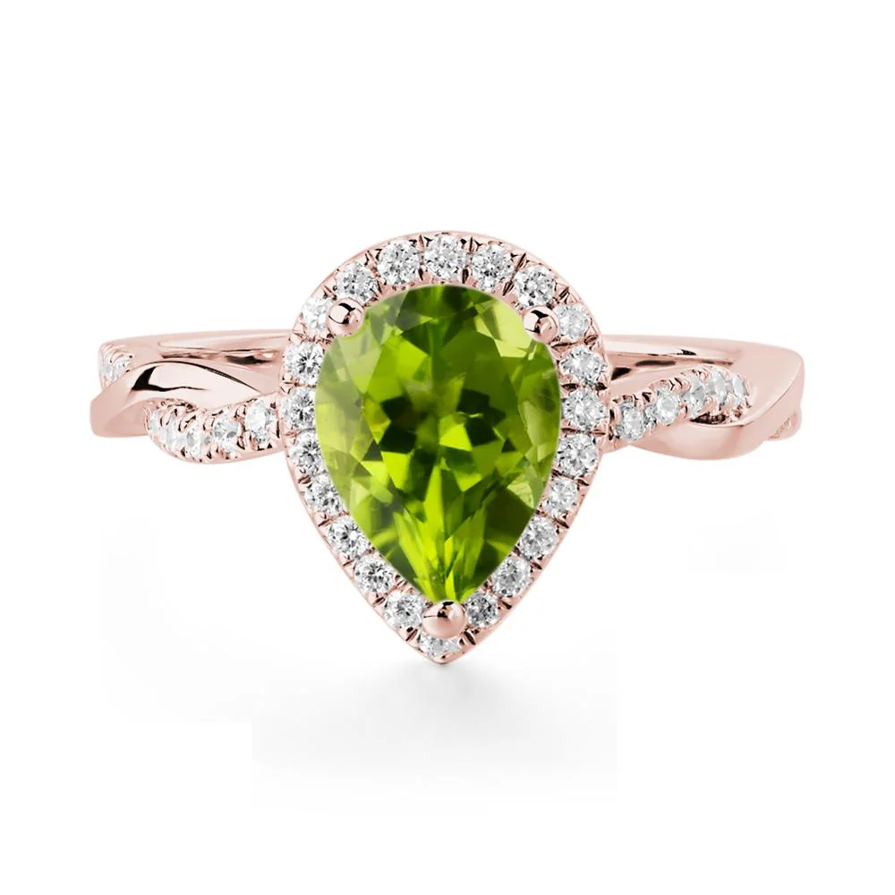 Peridot Twisted Band Engagement Ring - Image 2