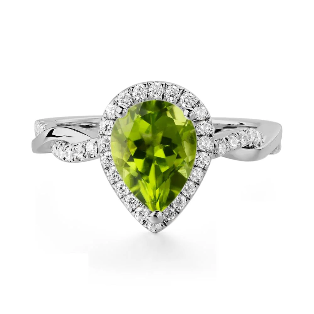 Peridot Twisted Band Engagement Ring - Image 4