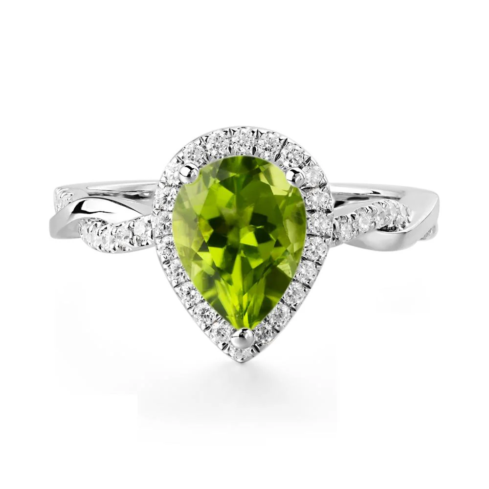 Peridot Twisted Band Engagement Ring - Image 7