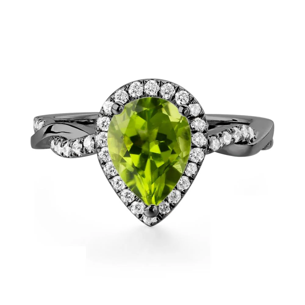 Peridot Twisted Band Engagement Ring - Image 9