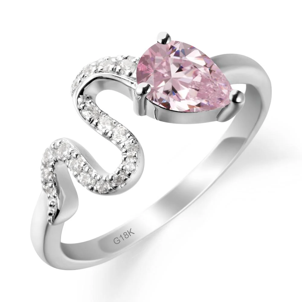 Pear Shaped Pink Cubic Zirconia Snake Ring - Image 6