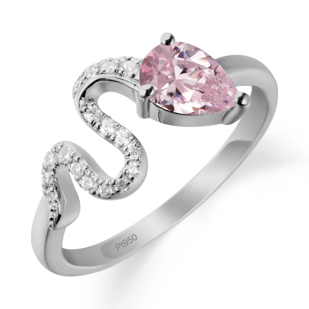 Pear Shaped Pink Cubic Zirconia Snake Ring - Image 8