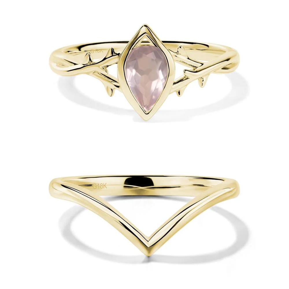 Rose Quartz Twig Bezel Set Ring - Image 21
